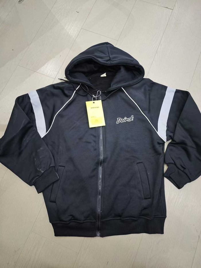 500pcs Wholesale Men's Heavyweight Fleece-Lined Hoodies - Thermal Winter Sweatshirts Bulk Lot - Midnight Navy & Black - US Sizes M-XL - High-Margin Reseller Stock