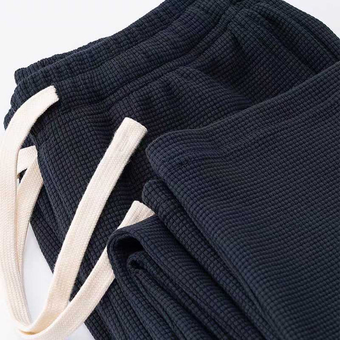 3000pcs Wholesale Men’s Textured Drawstring Pants -Factory Clearance One-Size Easy Fit Lounge Trousers - Black & Coffee Factory Tail Order - $1.90 Clearance Lot