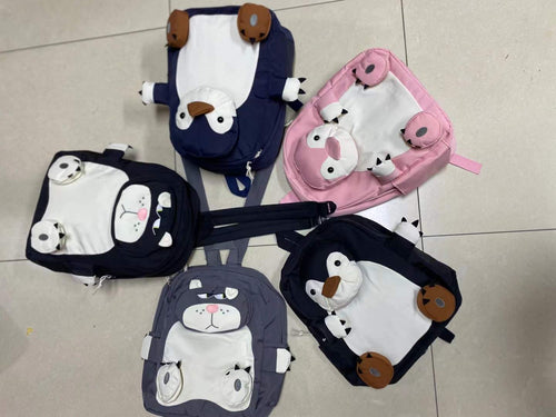 190 Units Wholesale Aesthetic Penguin Character School Backpacks - Kawaii Animal Themed Student Gear - 4-Color Assorted Stock Lot Liquidation - High-Margin Boutique Stationery Accessories