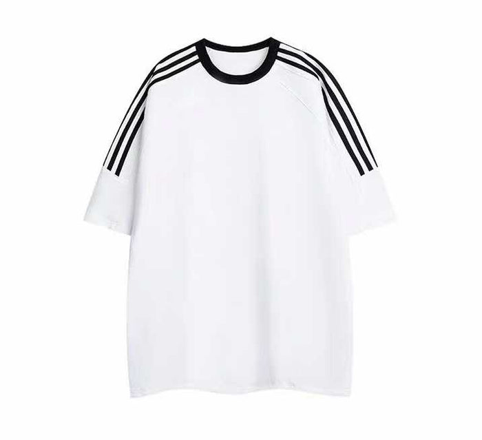 2000pcs Heavyweight 260G Unisex Raglan Stripe T-Shirts – Minimal Streetwear Blank Tees for Boutique Brands – Soft Cotton Feel Summer Basics – White-Dominant Overstock Lot