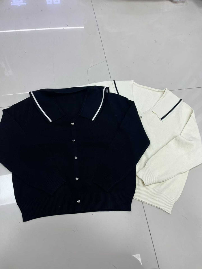 260pcs Spring Knit Cardigan Lot – Soft Ice Linen Blend Collared Sweaters – French Minimalist Button-Up Tops for Everyday Outfits – Boutique Ready Light Luxury Basics – Easy Styling Womenswear Stock