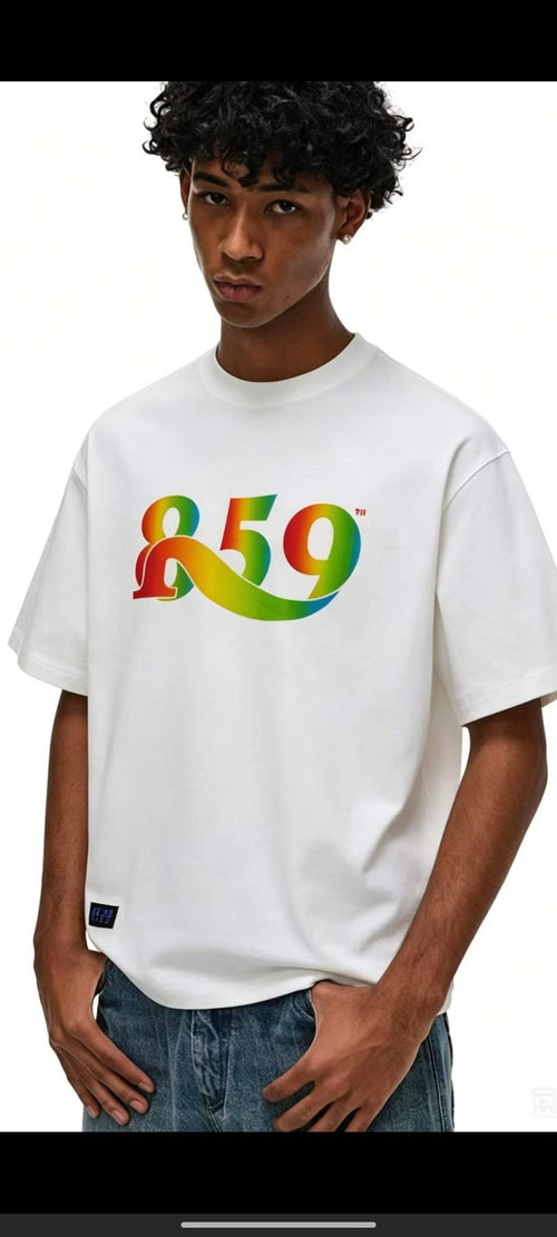 1000pcs Bulk 859 Rainbow Logo T-Shirts - 220g Heavyweight Cotton Blend - Liquidation Stock Lot for Resellers - Original Tagged Premium Basics