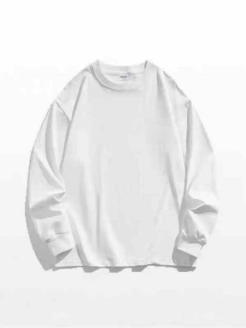 800pcs Wholesale 100% Cotton Long-Sleeve Tees - Essential Oversized Minimalist Crewneck Stock - Full Lot Liquidation - Premium Basic Apparel for Resellers