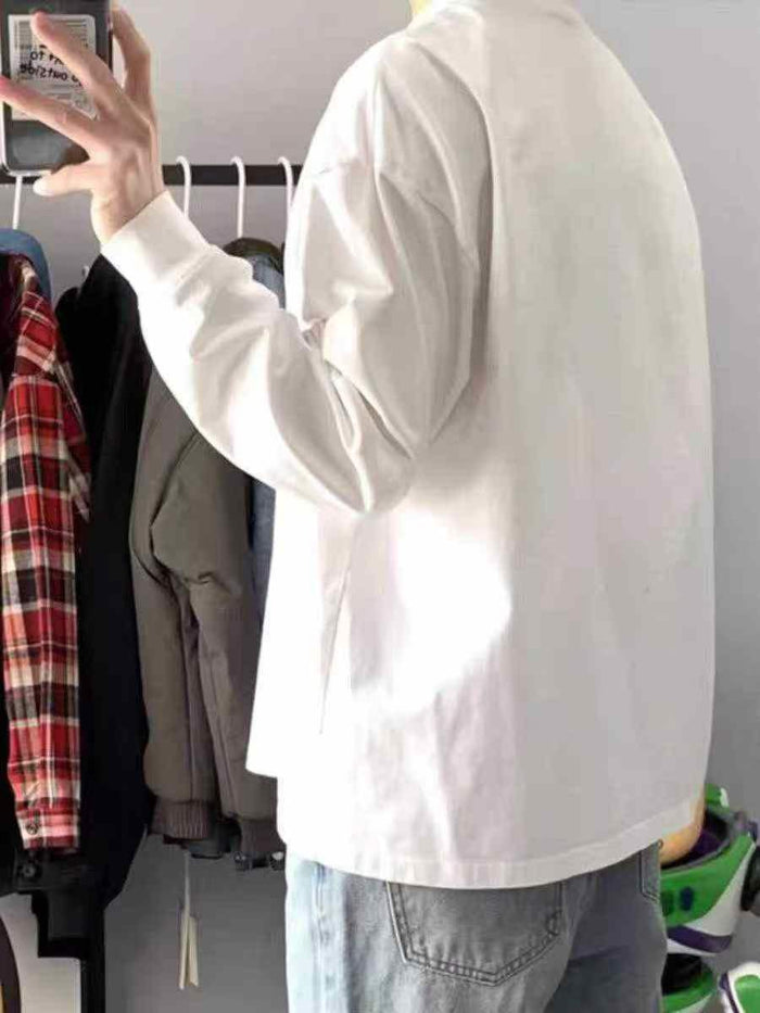 800pcs Wholesale 100% Cotton Long-Sleeve Tees - Essential Oversized Minimalist Crewneck Stock - Full Lot Liquidation - Premium Basic Apparel for Resellers