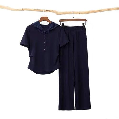300 Sets Bulk 2-Piece Aesthetic Hooded Loungewear - 4-Color Assorted Cotton-Blend Pajama Set - Take-All Factory Tail Order - Relaxed Fit Wide-Leg Pant Co-ord