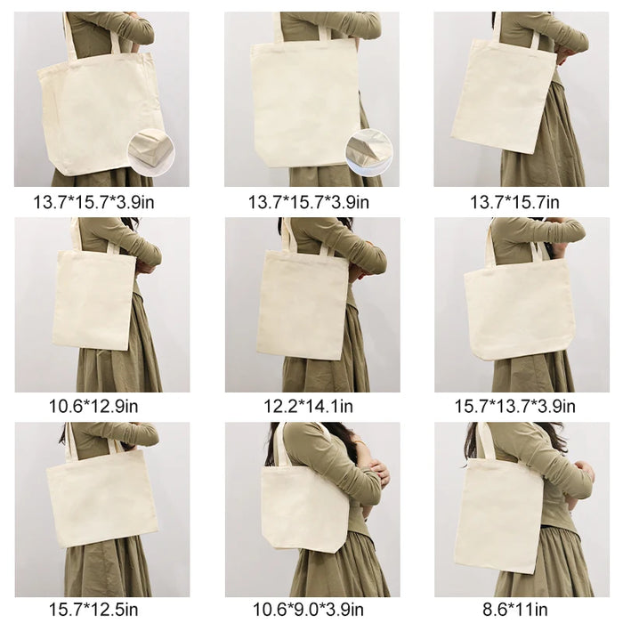 Cotton Canvas Customizable Shoulder Tote Bag