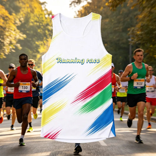 100% Polyester 140g Sublimation Race Tank | Custom Sleeveless Running Top