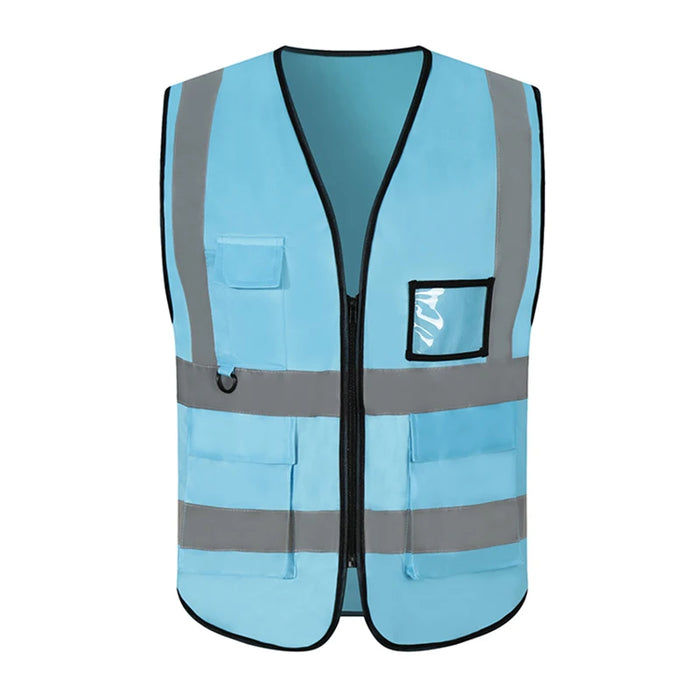 100% Polyester Mesh High Visibility LED Reflective Safety Vest with Utility Pockets