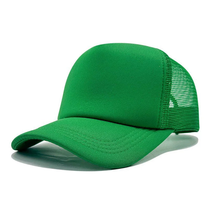 Custom Curved Brim 5 Panel Foam Trucker Cap | 100% Polyester Breathable Unisex Hat | Bulk OEM Wholesale