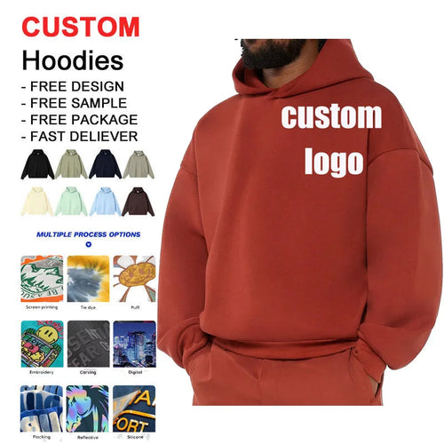 500G French Terry Pullover Men High Heavyweight Cotton Custom Hoodie