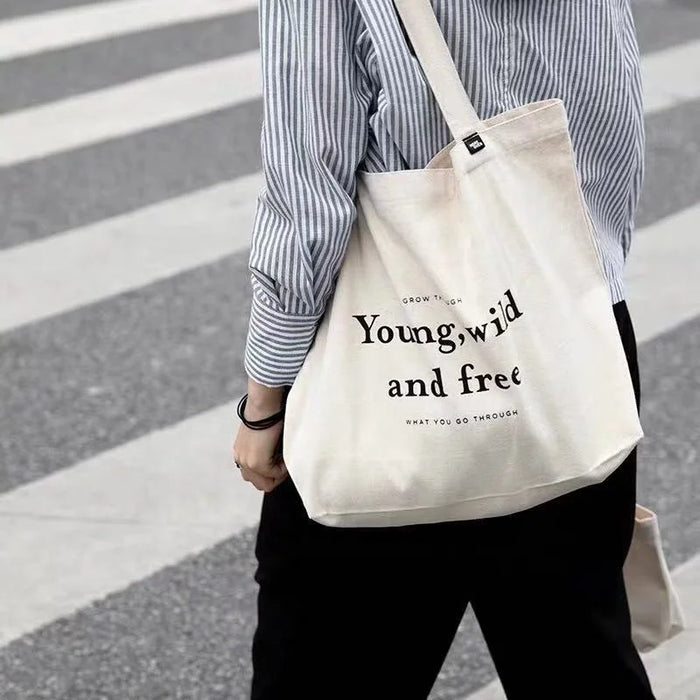 Recycled Cotton Plain Woven Foldable Tote Bag