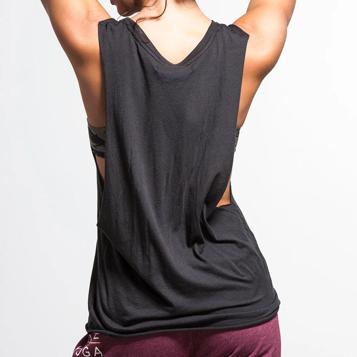 Ladies Yoga Tanks Singlets t Shirts 180 GSM 100% Cotton Raw Cut Muscle Tank | Ladies Gym Wear Shirts
