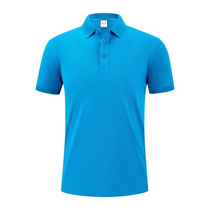 Customization Embroidery Logo 215Grams Knitted Polyester Embroidery Men Polo Shirt Work Uniform Clothes