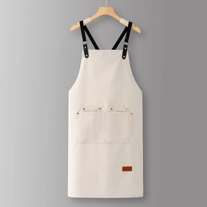 Adjustable Heavyweight Waxed Cotton Canvas Multi-Pocket Work Apron