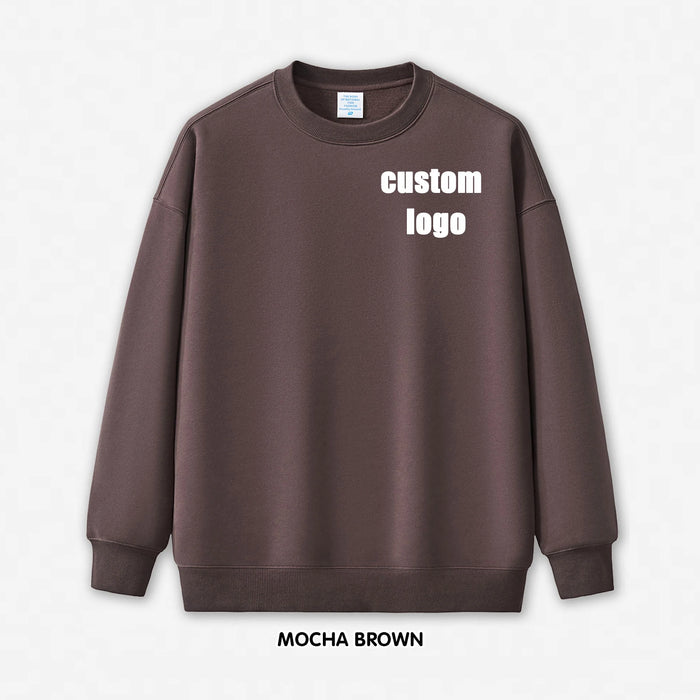 350g 100% Cotton 3D Embossed Sweatshirt | Custom Streetwear Logo Embroidered Crewneck