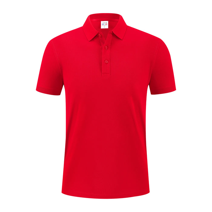 Customization Embroidery Logo 215Grams Knitted Polyester Embroidery Men Polo Shirt Work Uniform Clothes