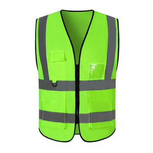 100% Polyester Mesh High Visibility LED Reflective Safety Vest with Utility Pockets