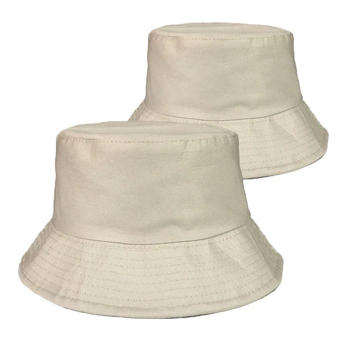 100% Cotton Canvas Embroidered Logo Fisherman Cap | Wholesale Adults Bucket Hats