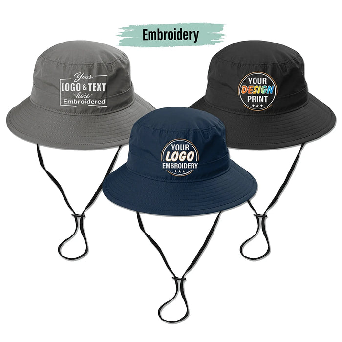 Custom Waterproof Polyester Nylon Bucket Hat Camp Hiking Tactical Mesh Boonie Cap