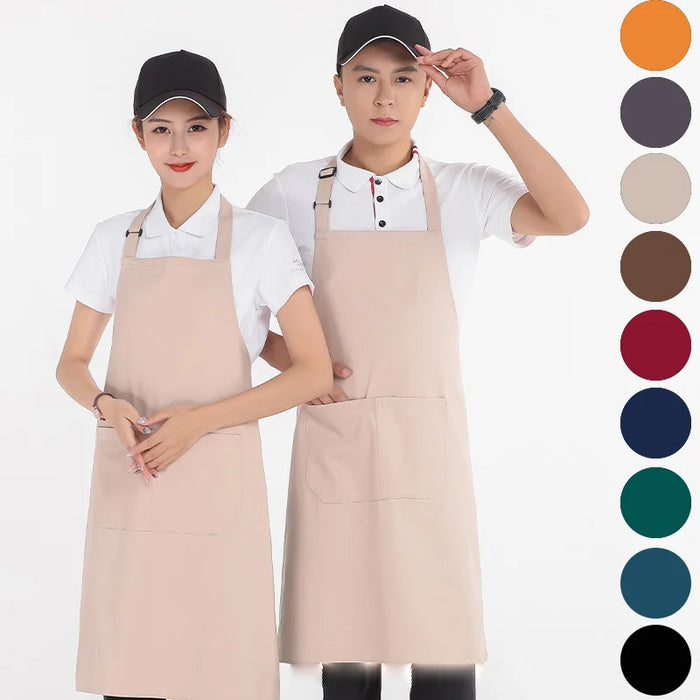 Polyester-Cotton Canvas Reinforced-Stitch Multi-Pocket Boutique Apron