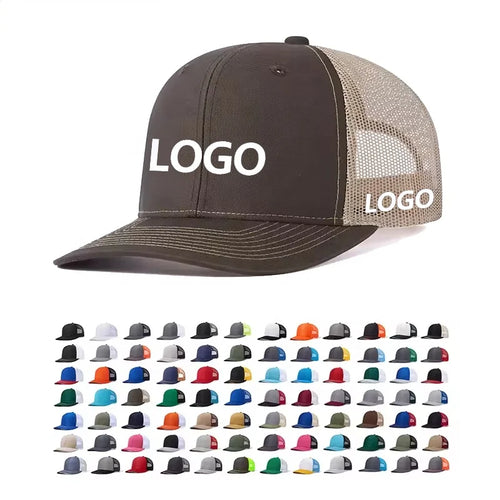 Bulk Cotton Mesh Customized Embroidery Patch Trucker Hats for Custom Gym Apparel