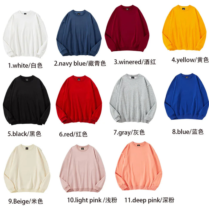 240g 100% Polyester Heat Transfer Logo Sweatshirts Regular Fit Crewneck Pullover