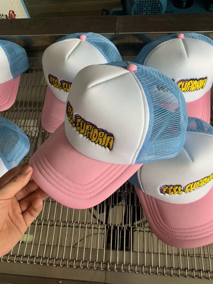 100% Polyester Mesh 3D Embroidery Sports Cap | OEM Custom Trucker Hat with Logo