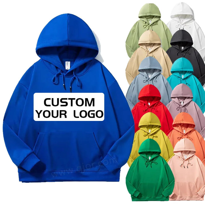Custom 500gsm Cotton Bamboo Pullover Hoodie Puff Print Embroidery