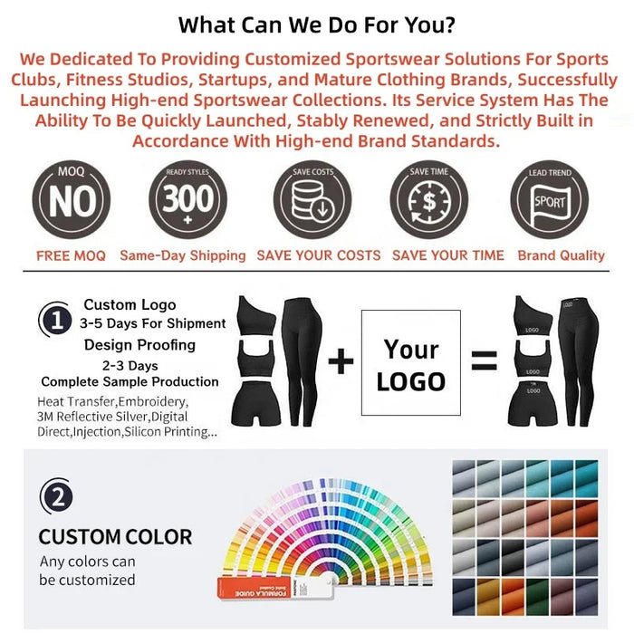 Custom logo Fitness Sports Yoga Jacket High Waist Leggings 2 Pcs Nylon Spandex Interlock Slim Fit Yoga Jacket