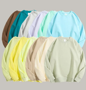300Gsm Cotton Fabric Custom Embroidery Pullover | Wholesale Oversized Crew Neck Sweatshirts