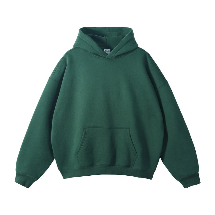 350gsm Polyester Cotton Screen Printing Drop Shoulder Pullover | Wholesale Custom Hoodies