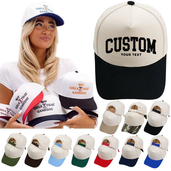 100 Cotton Canvas 3D Embroidery 5 Panel Caps | OEM Custom Hats
