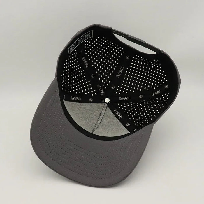 Wholesale Custom Structured Waterproof Laser Cut Hole Perforated Curved Brim 5 Panel Sport Baseball Hat for Outdoor Cycling