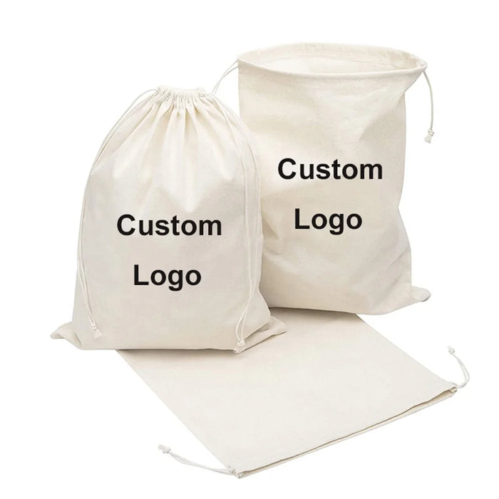 Recycled Cotton Woven Drawstring Pouch