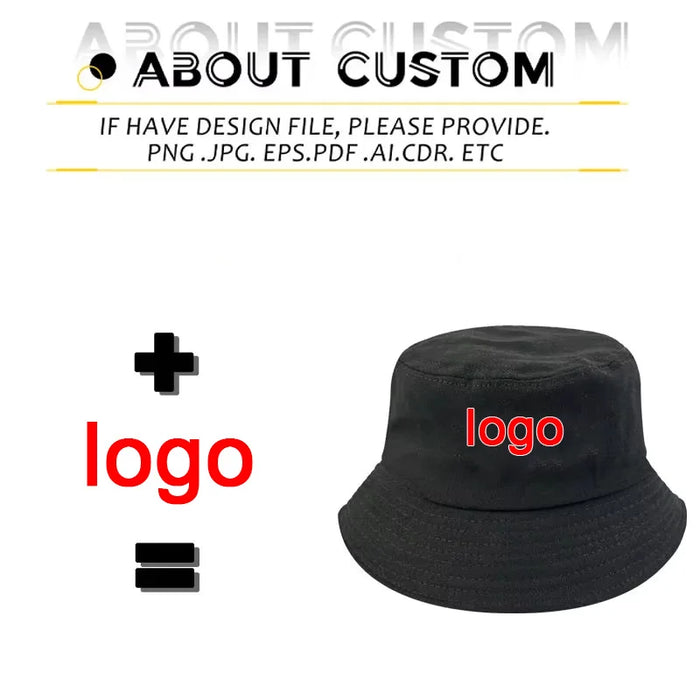 Cotton Custom Embroidery Print Fisherman Basin Bucket Hat | High Quality Adult Fishing Caps