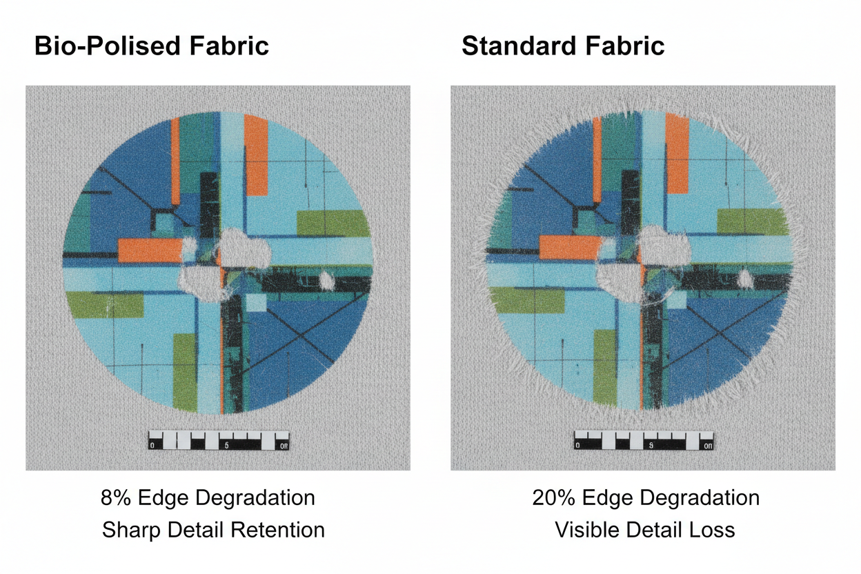 Enzyme Wash Bio-Polishing: Eliminating Micro-Fuzz for Sharp Prints