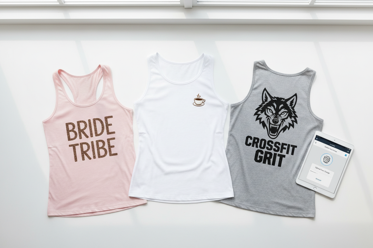 Custom Tank Tops & Sleeveless Shirts | Bulk Customization for Teams, Events & Gyms