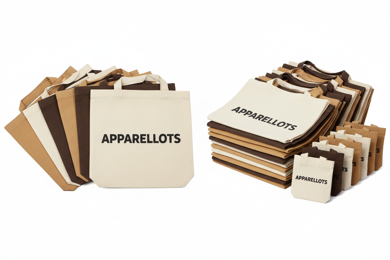 Structural architectural minimalism. Heavy tactile canvas and duck textures, clean rectangular geometric drapes, solid neutral color coordinates mixed with a cohesive palette of warm sand beige, raw ecru, and deep charcoal solids, precise non-cluttered graphic placement, and professional batch-consistent appearance.