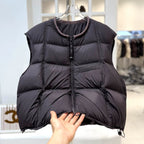 Lightweight Padded Zip Vest, Round Neck – Closeout Stock 200 Units – $18 Clearance Deal .Minimalist Round Neck Down-Style Vest