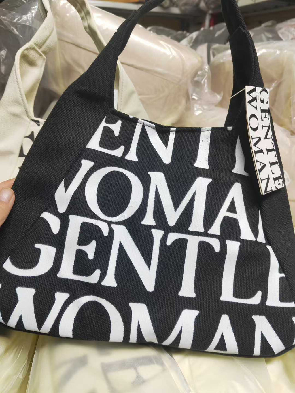 390pcs Wholesale Aesthetic Canvas Tote Bags with Inner Pockets & Zipper - 2-Color Minimalist Eco-Bag Lot - $1.50 Bulk Liquidation - Durable Daily Carryall Stock