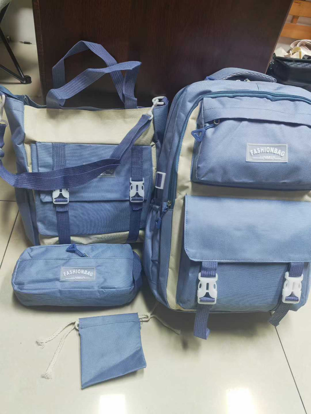 2500 Sets Bulk 4-Piece Aesthetic School Backpack Combo - High-Value Bundle with Crossbody & Travel Pouch - $5.00 Full Set Liquidation - Multi-Functional Student Gear Stock