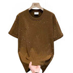 4000+ pcs Wholesale Men’s 260gsm Speckled Streetwear T-Shirts - New Starry Paint-Splatter Heavyweight Tees - Clearance Tail Order - Easy Reseller Summer Stock