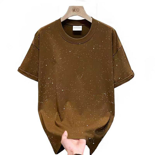 4000+ pcs Wholesale Men’s 260gsm Speckled Streetwear T-Shirts - New Starry Paint-Splatter Heavyweight Tees - Clearance Tail Order - Easy Reseller Summer Stock