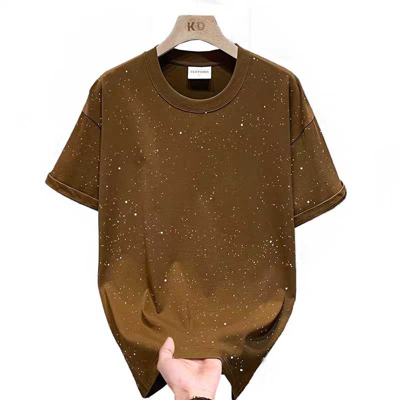 4000+ pcs Wholesale Men’s 260gsm Speckled Streetwear T-Shirts - New Starry Paint-Splatter Heavyweight Tees - Clearance Tail Order - Easy Reseller Summer Stock