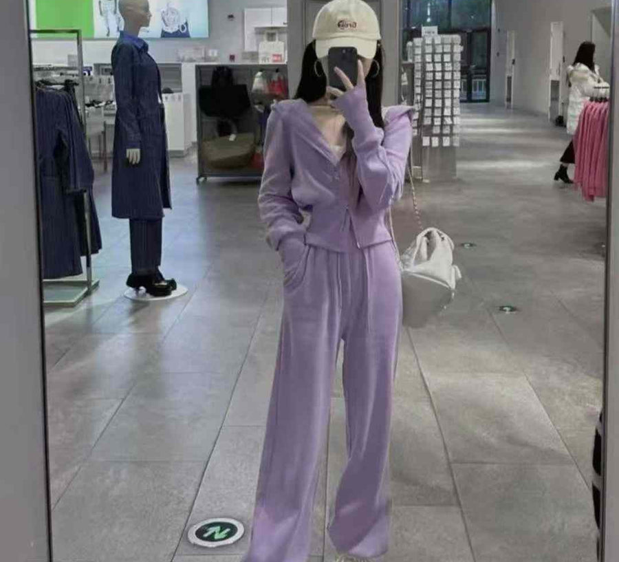 380 Sets Wholesale Women’s Soft Lounge Tracksuits - 3 Color Zip Hoodie & Wide-Leg Pant Co-Ord Sets - Beige Heavy Stock - 4 Size Run Clearance Tail Order - Easy Boutique Athleisure Inventory