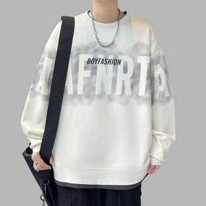 4000pcs Men's Vintage Streetwear Graphic Sweatshirts – Oversized “BOY FASHION” Crewneck Pullovers – Neutral White & Khaki Casual Menswear – $2.50 Factory Tail Order Clearance – Boutique Reseller Ready Inventory