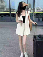 187 Sets Bulk Chic Bow-Back Vest & Shorts Co-ord - Aesthetic Summer Sleeveless Blazer Set Liquidation - Minimalist Boutique Ready Stock Lot - Effortless "Clean Girl" Aesthetic Bundle