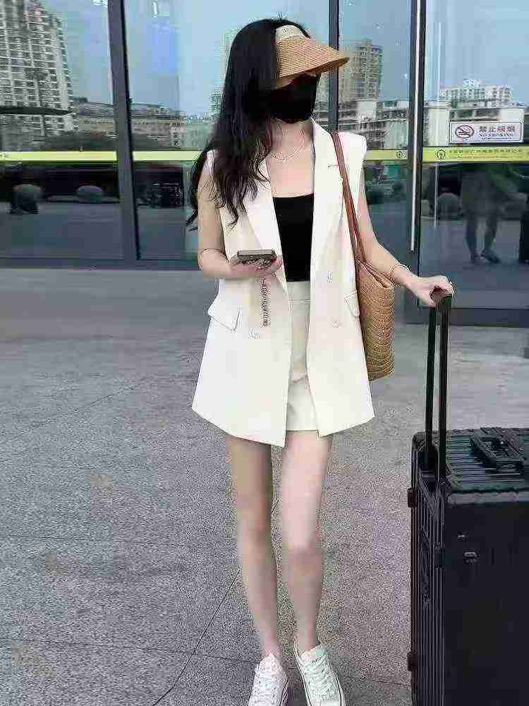 187 Sets Bulk Chic Bow-Back Vest & Shorts Co-ord - Aesthetic Summer Sleeveless Blazer Set Liquidation - Minimalist Boutique Ready Stock Lot - Effortless 