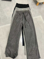 2200 Units Bulk Women’s Shimmer-Thread Ribbed Lounge Pants - High-Value Metallic Shine Wide-Leg Trousers - Take-All Inventory Liquidation - Versatile Streetwear Fashion Stock Lot