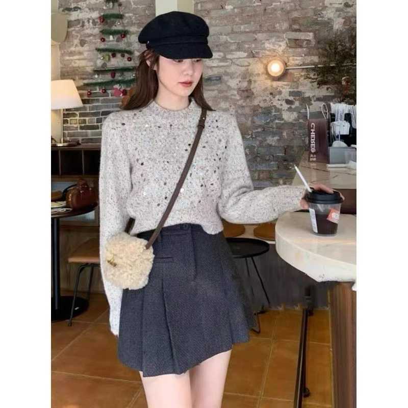 Assorted Aesthetic Ribbed Cardigans & Sequin Accented Sweaters - $2.00 Wholesale Liquidation Lot - High-Margin Transitional Knitwear for Boutiques - 3-Color Essential Tail Order